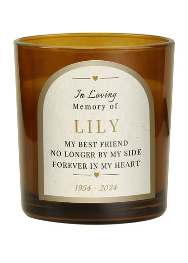 Personalised Memento Company In Loving Memory Amber Glass Candle