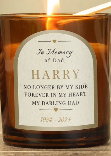 Personalised Memento Company In Loving Memory Amber Glass Candle