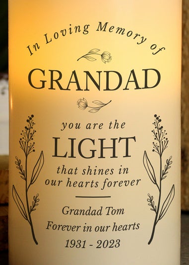 Personalised Memento Company In Loving Memory Cream LED Candle