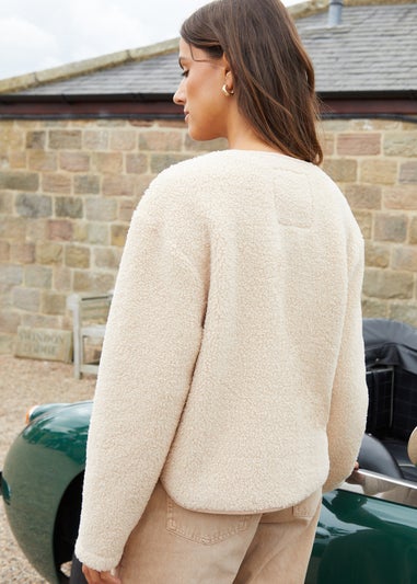 Threadbare Tan Marler Borg Fleece Toggle Jacket