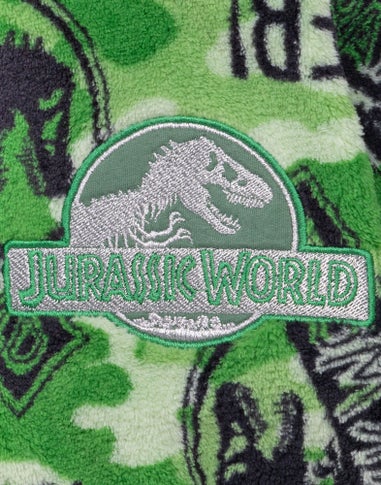 Jurassic World Boys Green Camo Logo Print Bathrobe (4-12 Years)