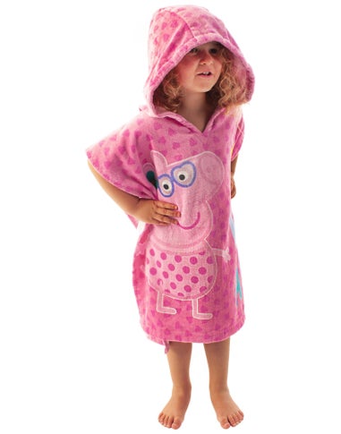 Peppa Pig Girls Pink Poncho Towel and Swimming Costume Set (12 Months-7 Years)