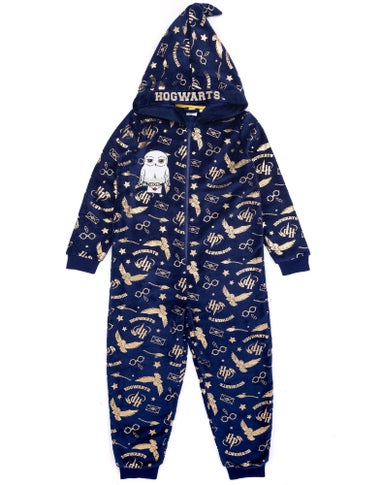 Harry Potter Girls Blue Hedwig Applique Onesie (5-15 Years)