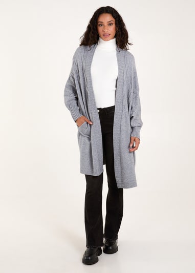 Blue Vanilla Grey Cable Knit Cardigan