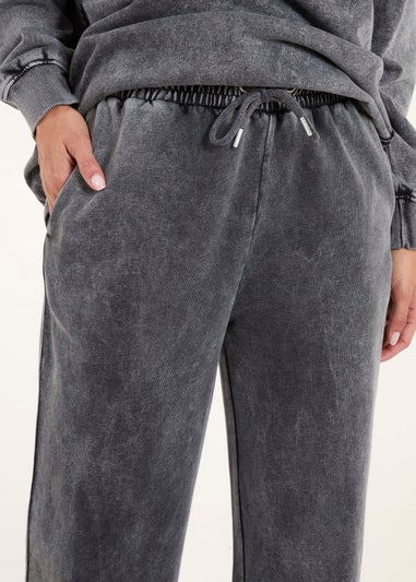 Blue Vanilla Grey Acid Wash Straight Leg Joggers