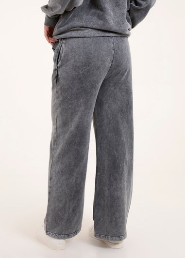 Blue Vanilla Grey Acid Wash Straight Leg Joggers