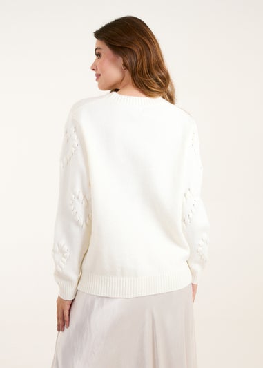 Blue Vanilla Ivory Heart Long Sleeve Jumper