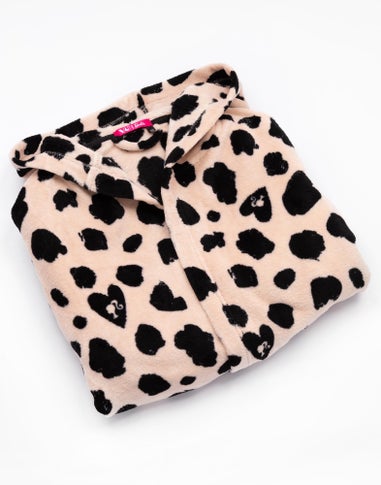 Barbie Girls Beige Leopard Logo Bathrobe (3-12 Years)