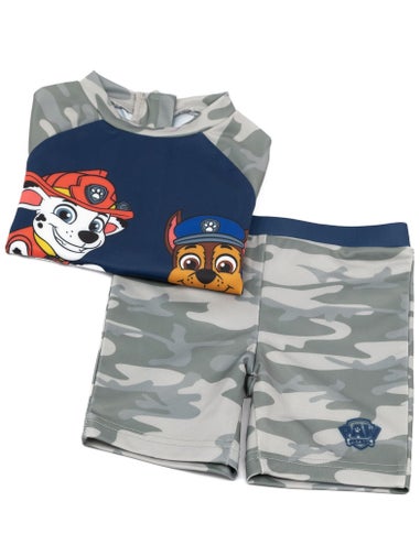 Paw Patrol Boys Grey Character Print 2 Piece Swim Set (18 Months-7 Years)