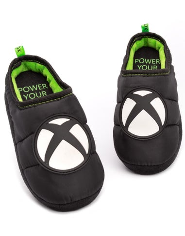 Xbox Boys Black Logo Mule Slippers (13-5 UK Child)