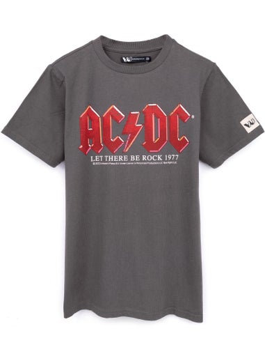 AC/DC Boys Grey Band Distressed Logo T-Shirt (3-12 Years)