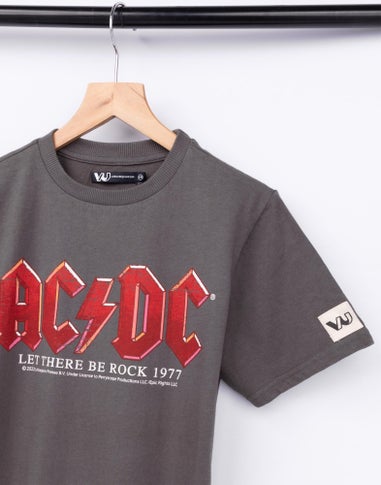 AC/DC Boys Grey Band Distressed Logo T-Shirt (3-12 Years)