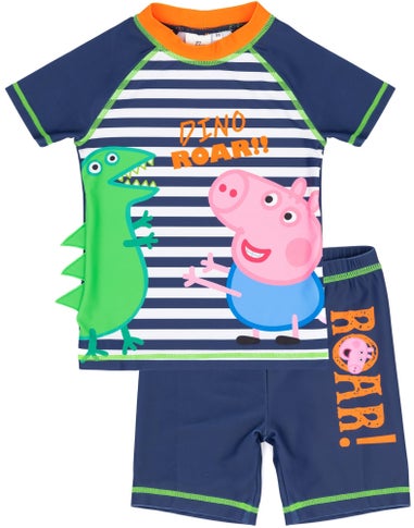 Peppa Pig Boys Blue 2 Piece Swim Set (12 Months-6 Years)