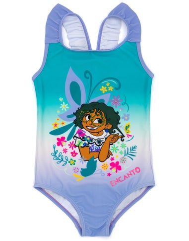 Disney Encanto Girls Blue 1 Piece Swimming Costume (3 Years-10 Years)