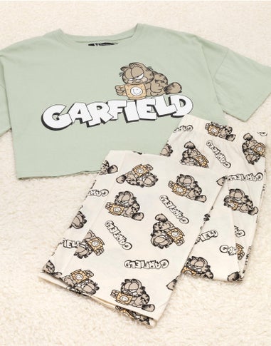 Garfield Green Short Sleeve Long Leg Pyjama Set