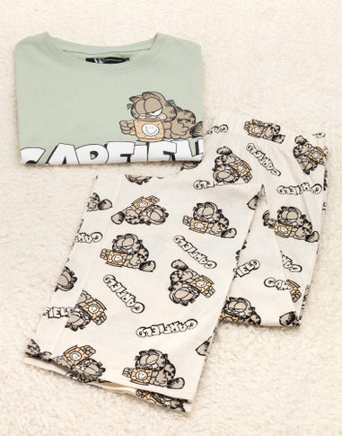 Garfield Green Short Sleeve Long Leg Pyjama Set