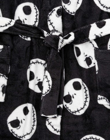 Disney Mens Black Jack Skellington Bathrobe