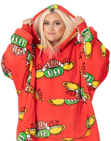 Friends Unisex Red Central Perk Logo Blanket Hoodie