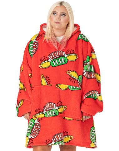 Friends Unisex Red Central Perk Logo Blanket Hoodie