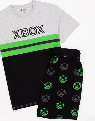 Xbox Mens Black Logo Short Sleeve Short Leg Pyjama Set