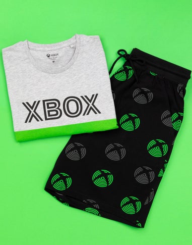 Xbox Mens Black Logo Short Sleeve Short Leg Pyjama Set