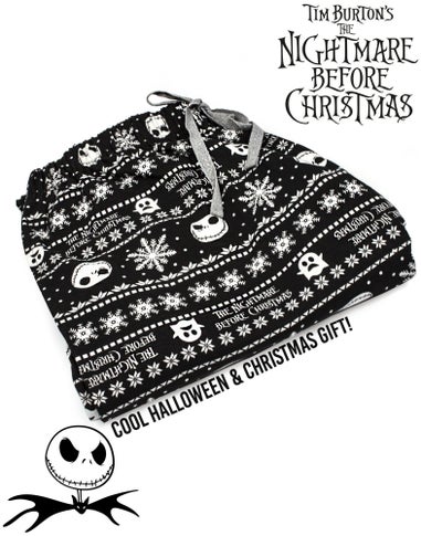 Disney The Nightmare Before Christmas Mens Black Jack Skellington Lounge Pants