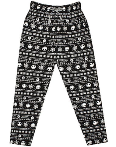 Disney The Nightmare Before Christmas Mens Black Jack Skellington Lounge Pants