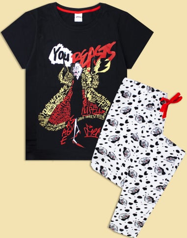 Disney Black Cruella De Vil T-Shirt and Lounge Pants