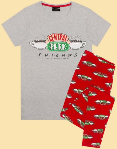 Friends Grey Short Sleeve Long Leg Pyjama Set