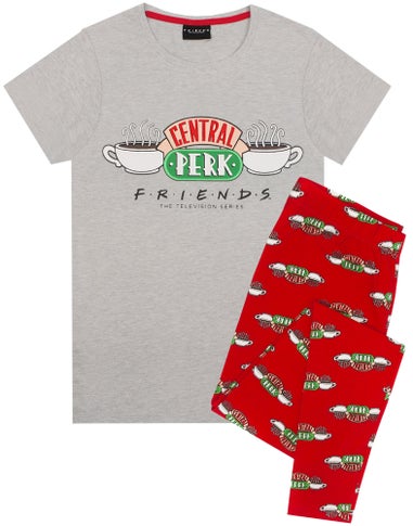 Friends Grey Short Sleeve Long Leg Pyjama Set