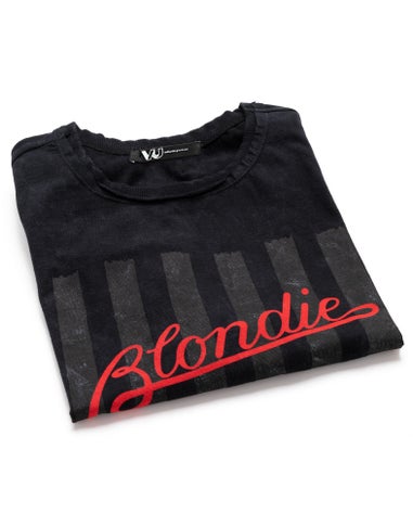 Blondie Mens Black Band Logo T-Shirt