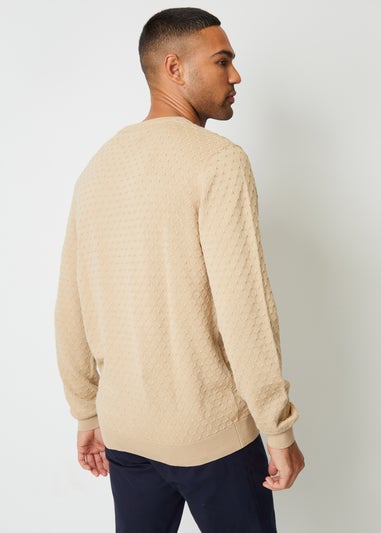 Threadbare Natural Mini Cable Textured Knit Crew Neck Jumper