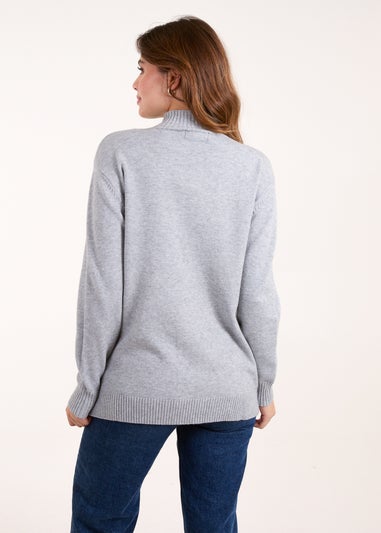 Blue Vanilla Grey High Neck Star Jumper