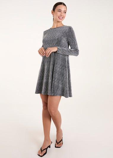 Blue Vanilla Silver Metallic Diamante Swing Dress