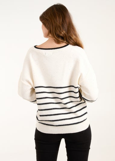 Blue Vanilla Stone Stripe Knit Jumper