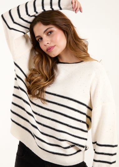 Blue Vanilla Stone Stripe Knit Jumper