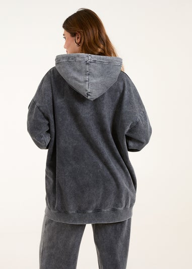 Blue Vanilla Grey Side Zipper Hoodie