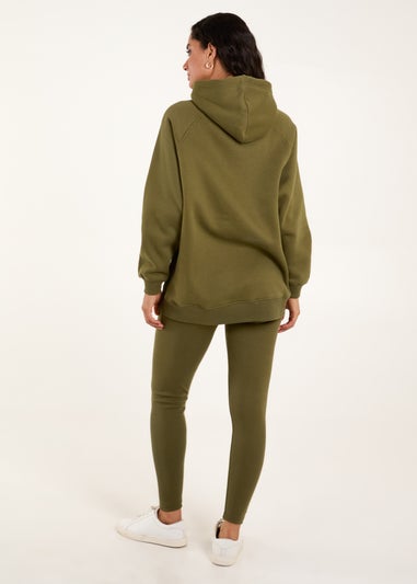 Blue Vanilla Khaki Side Popper Hoodie & Legging Set