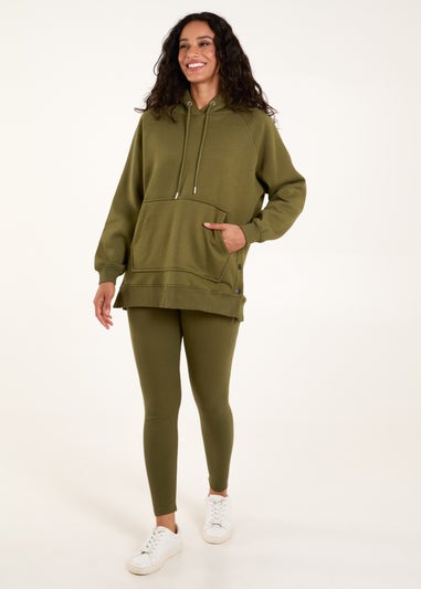 Blue Vanilla Khaki Side Popper Hoodie & Legging Set