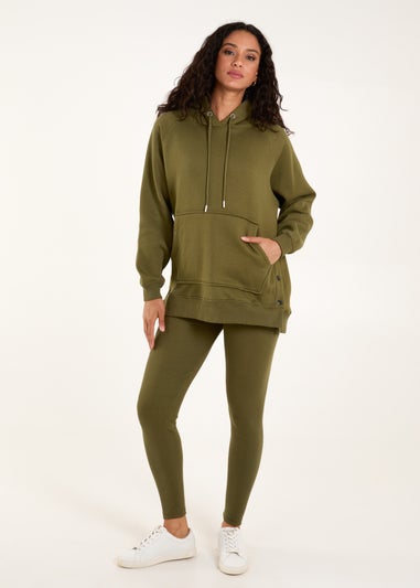 Blue Vanilla Khaki Side Popper Hoodie & Legging Set