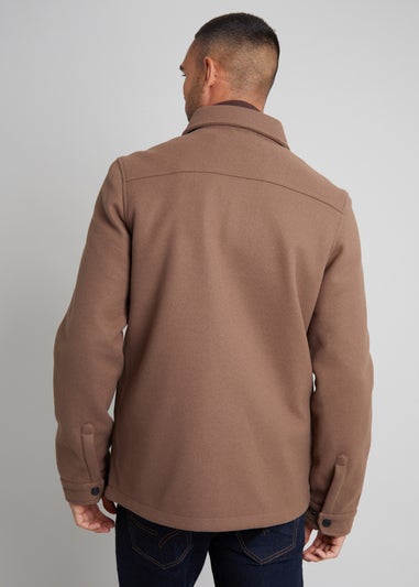 Threadbare Brown Faux Wool Shacket