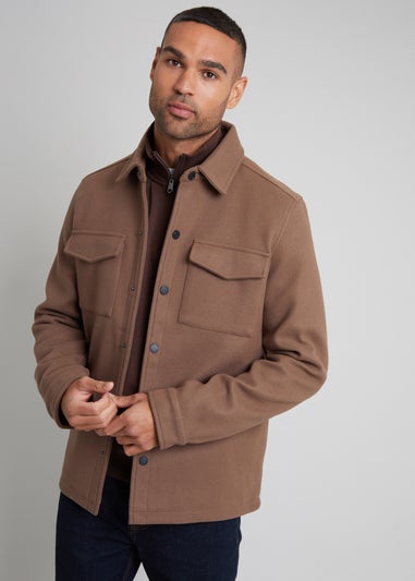 Threadbare Brown Faux Wool Shacket