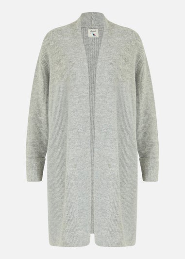 Yumi Grey Knitted Long Cardigan