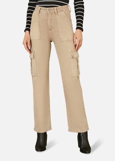 Yumi Stone Stretch Cargo Canvas Stretch Pants