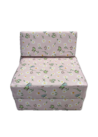 Kaikoo Pink Kids Butterfly Print Chairbed