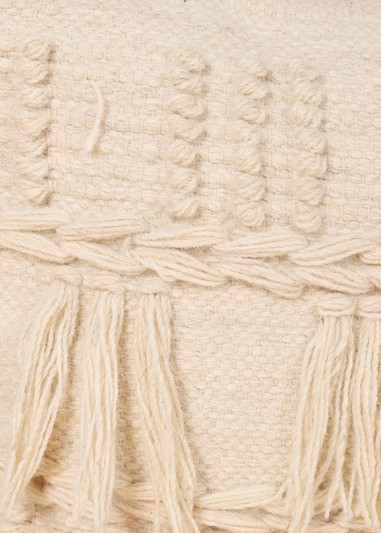 Kaikoo Cream Fringe Cube Knotted