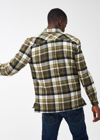 Regatta Dark Khaki Check Thamos Long Sleeved Checked Shirt