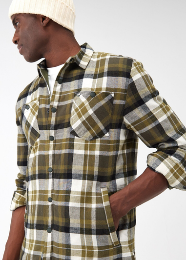 Regatta Dark Khaki Check Thamos Long Sleeved Checked Shirt