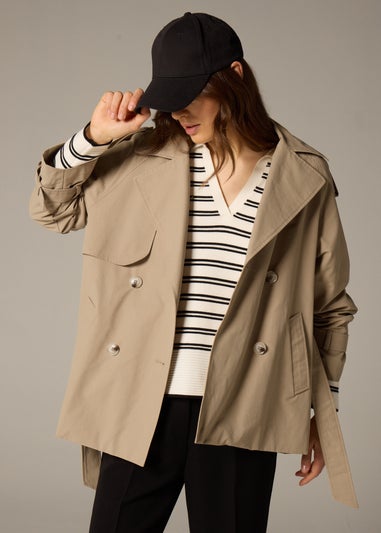 Et Vous Camel Short Trench Coat