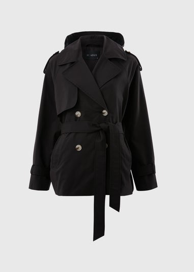 Et Vous Black Short Trench Coat